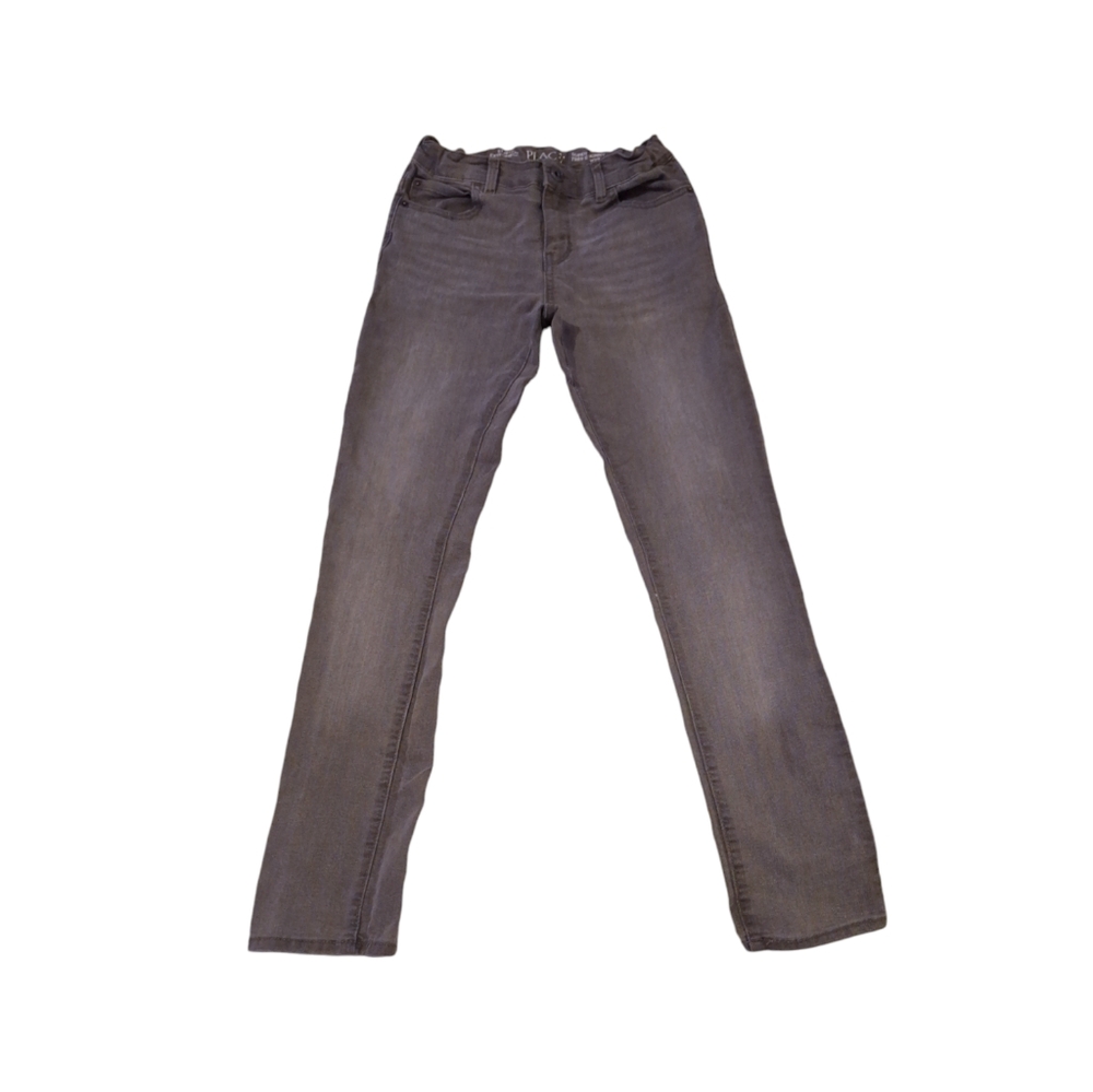 Children's Place jeans size 12 super skinny stretch adjustable waistband grey